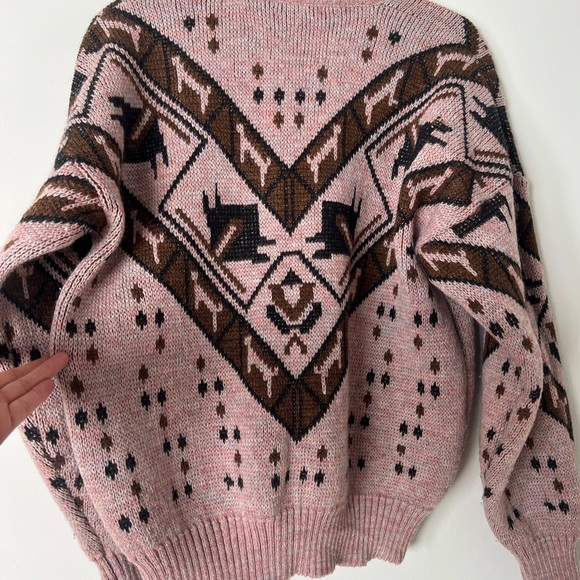 Vintage Geometric 85% Wool Sweater Made In Peru Host Pick 🥳🎊🎉 - Picture 6 of 10